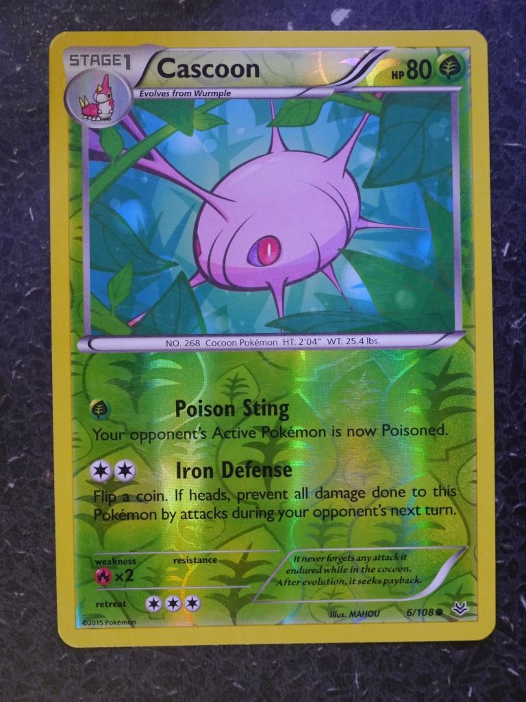 Pokemon Cards: CASCOON 6/108 REVERSE HOLLOW # 5H92