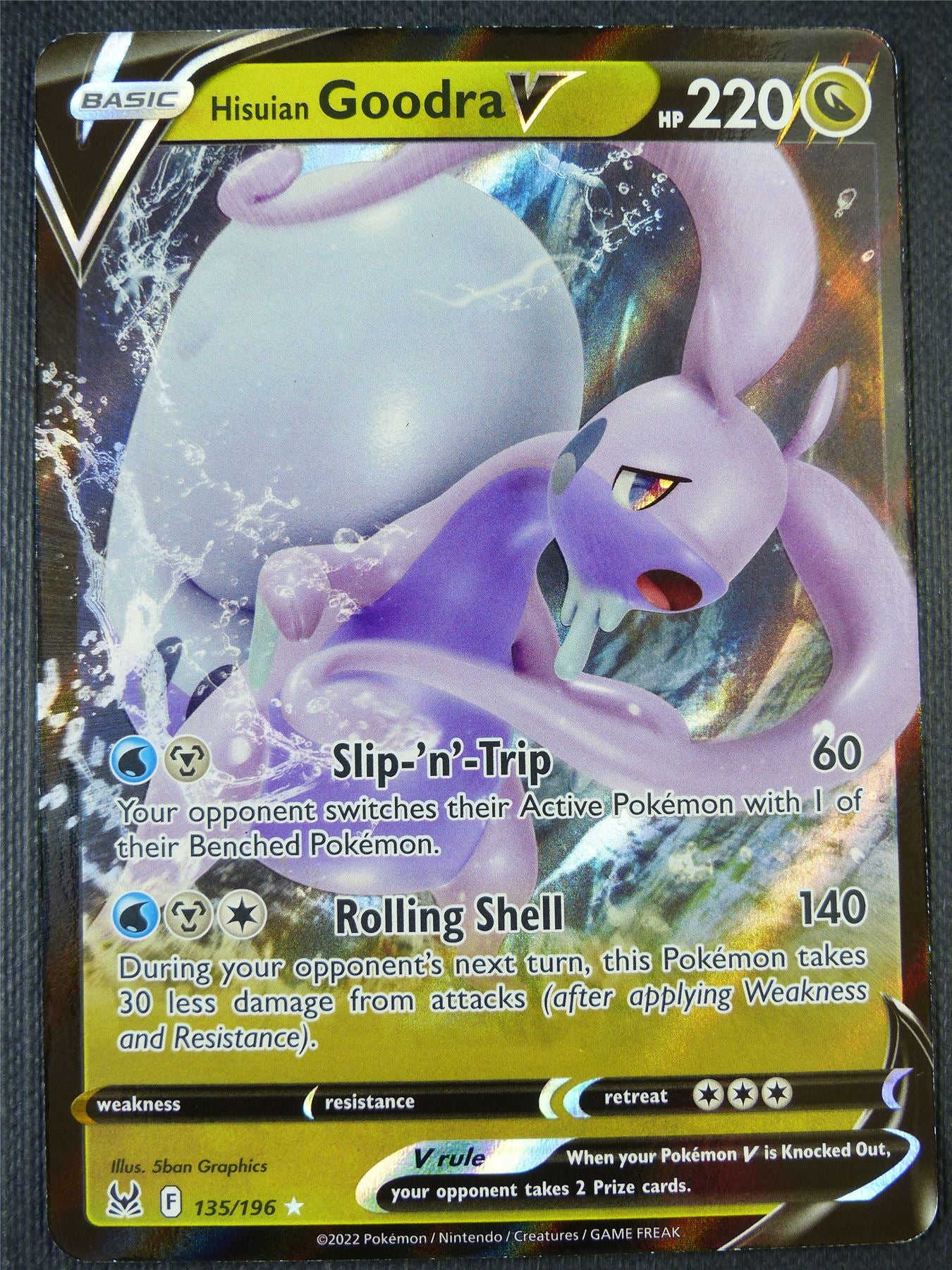 Hisuian Goodra V 135/196 Holo - Pokemon Card #7PN