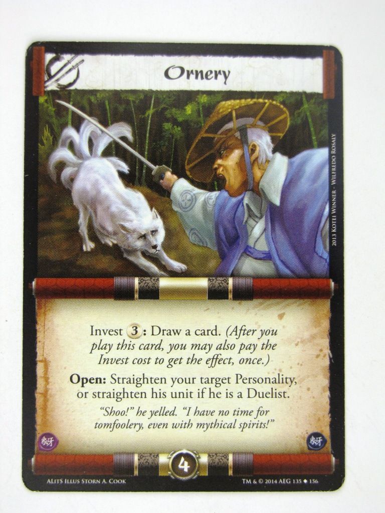 L5R Cards: A Line in the Sands: ORNERY # 14G96
