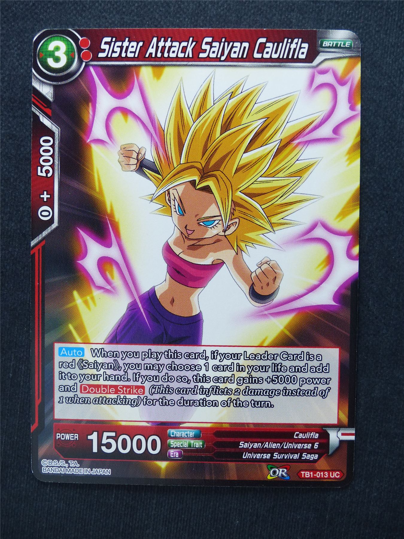 Sister Attack Saiyan Caulifla - Dragon Ball Super Cards #AT