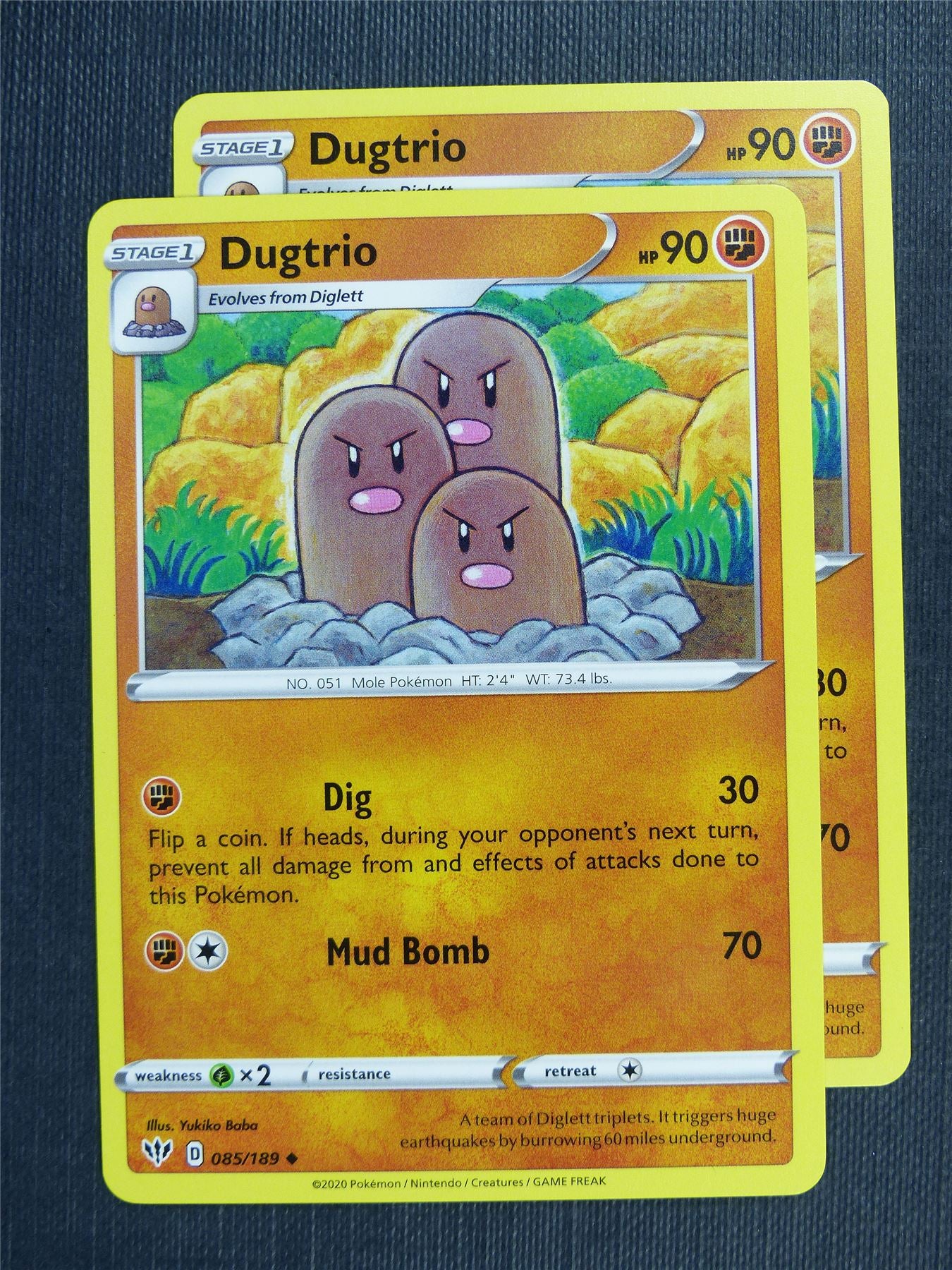 Dugtrio 085/189 x2 - DAA - Pokemon Card #3DU
