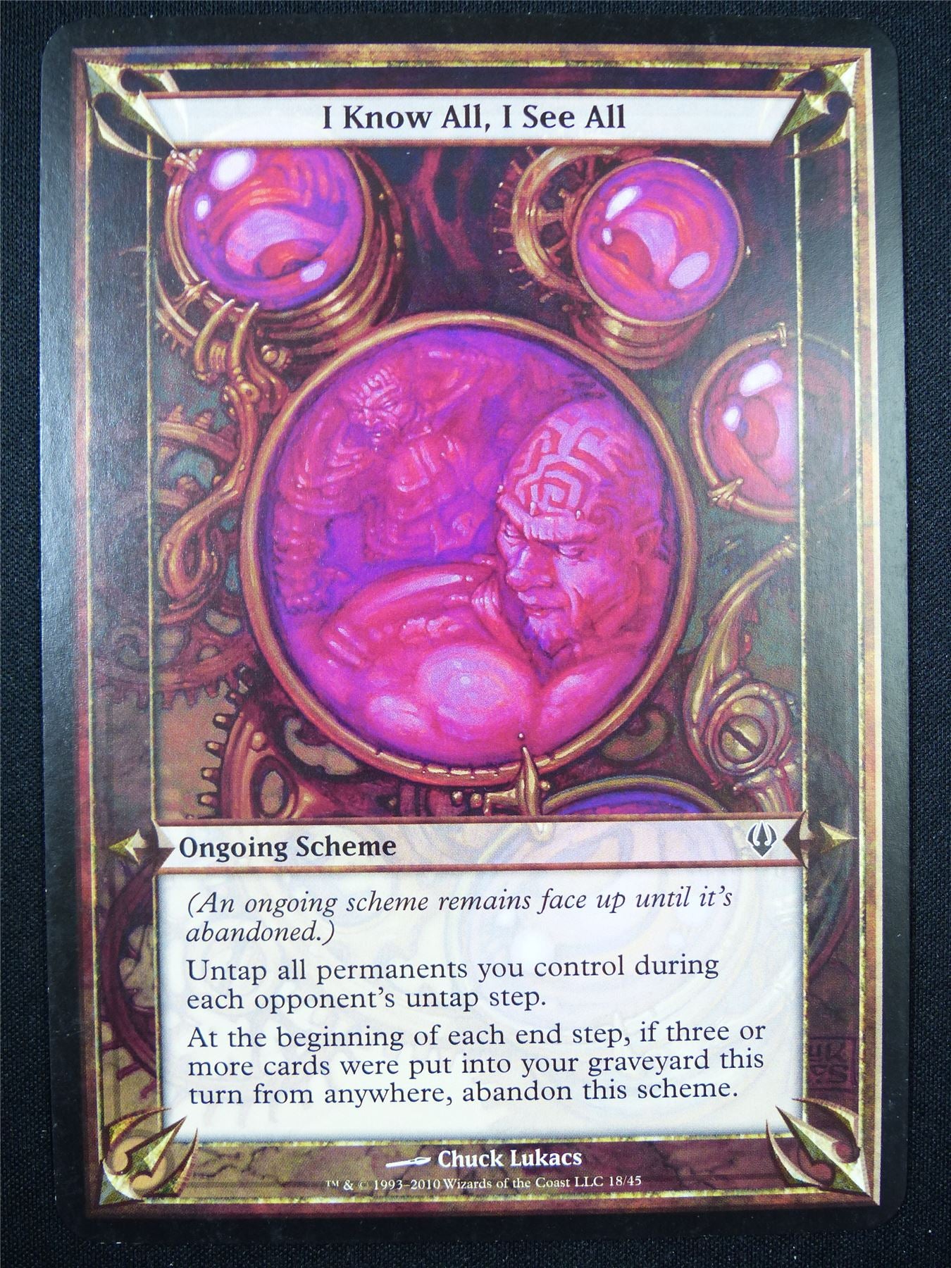 I Know All I See All - Archenemy - Mtg Jumbo Card #1BE
