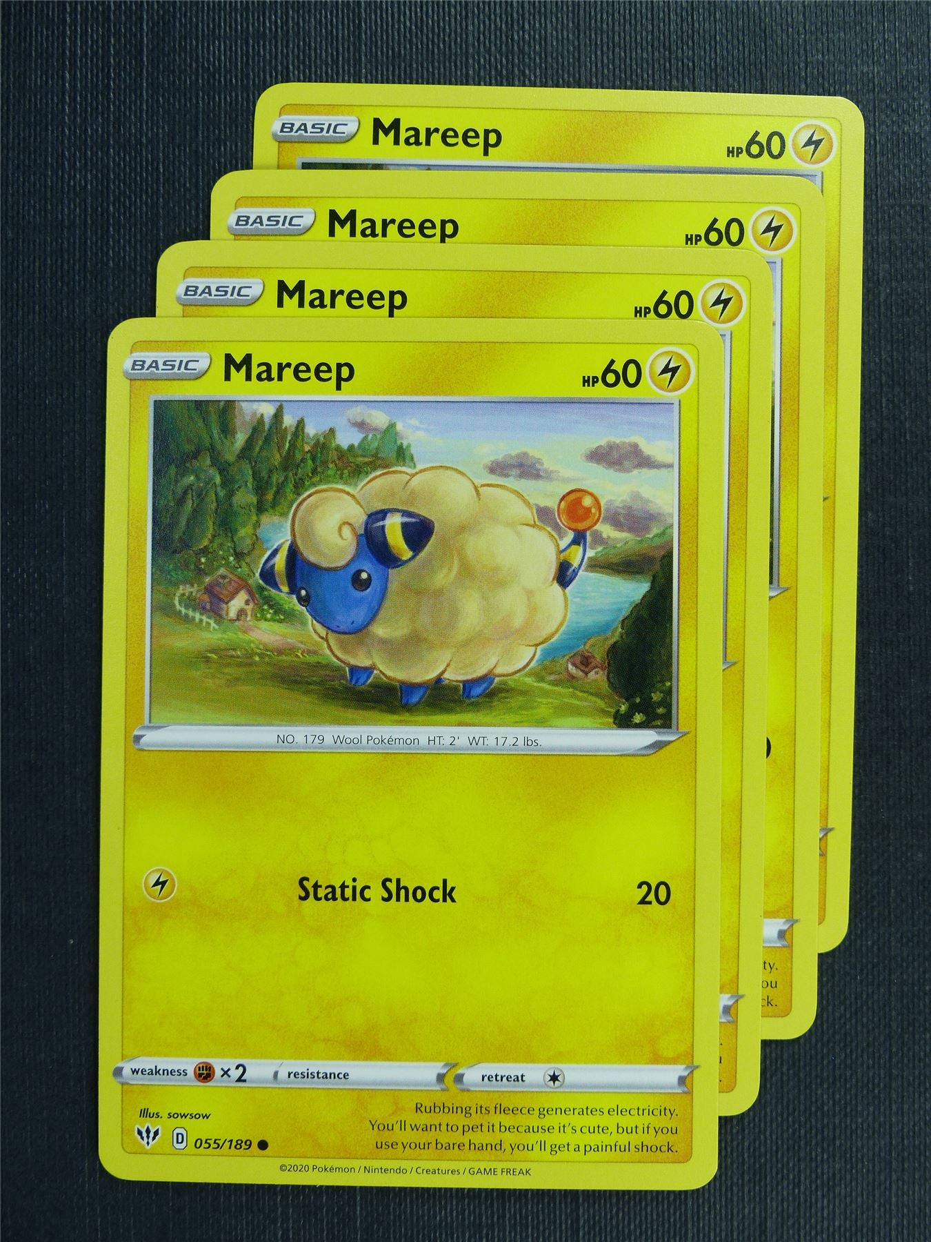 Mareep 055/189 x4 - DAA - Pokemon Card #3F8