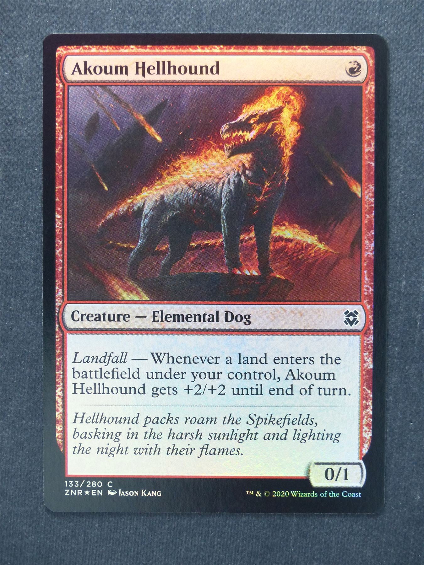 Akoum Hellhound Foil - Mtg Magic Cards #QA
