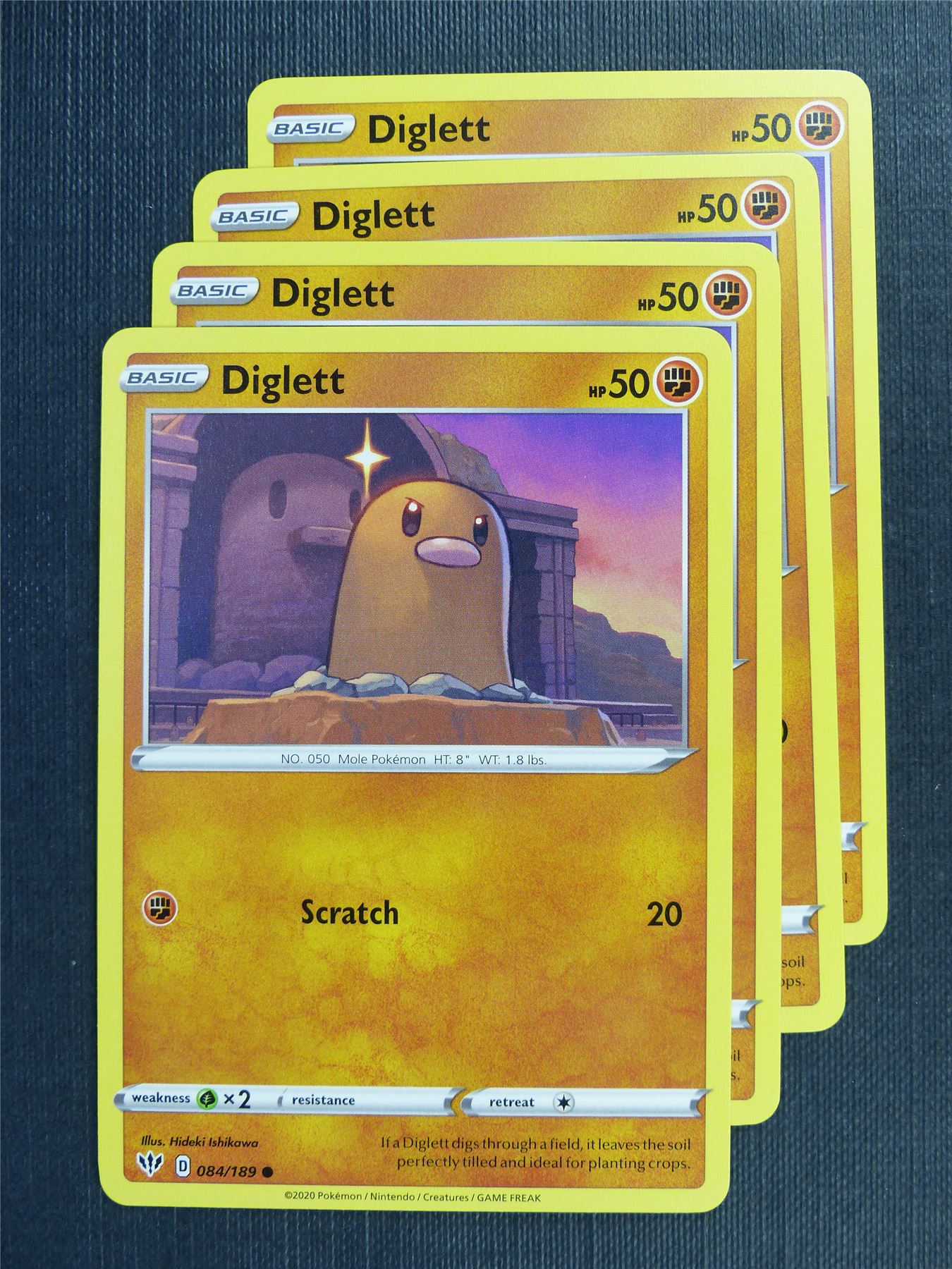 Diglett 084/189 x4 - DAA - Pokemon Card #3FJ