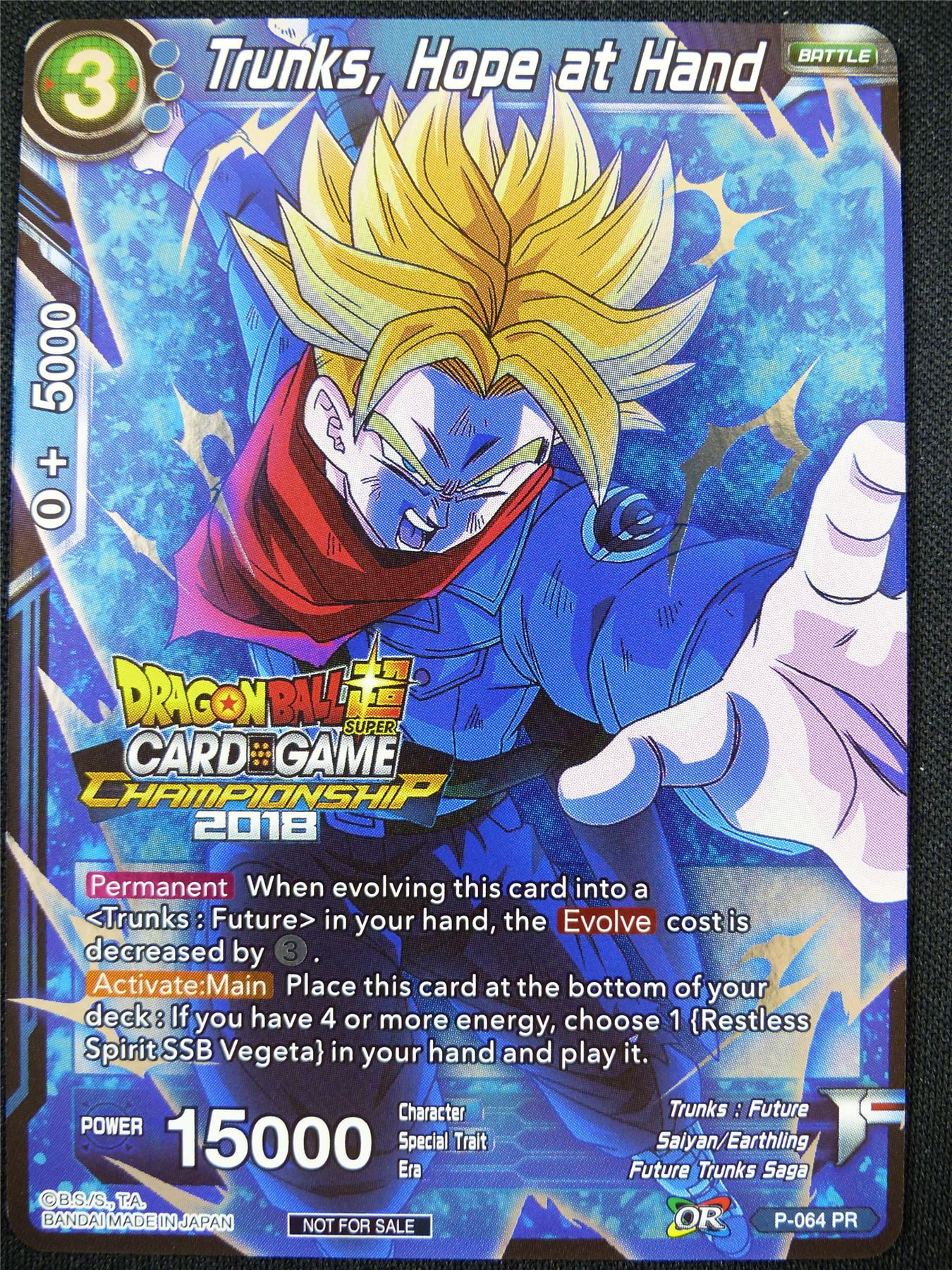 Trunks Hope at Hand P-064 PR Championship Promo - Dragon Ball Super Card #X3