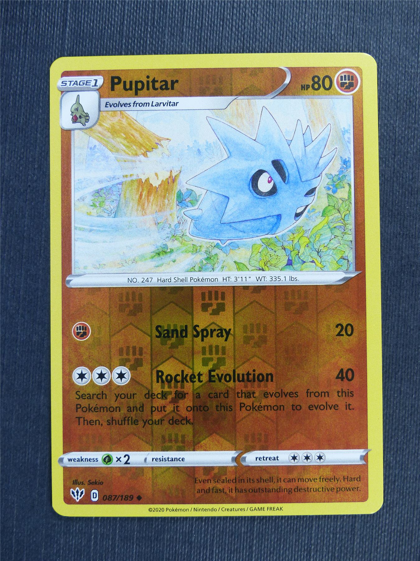 pokemon pupitar card Pupitar 087/189 Reverse Holo - DAA