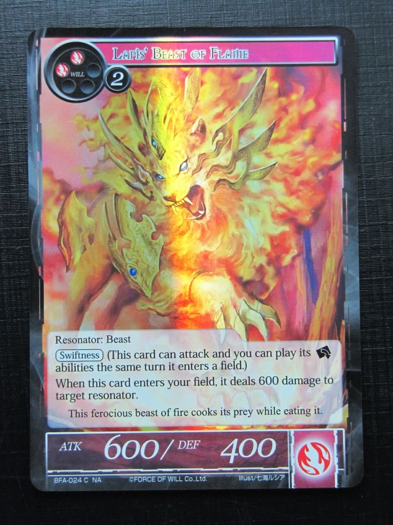 Force of Will Cards: LAPIS' BEAST OF FLAME FOIL NA # 22H75