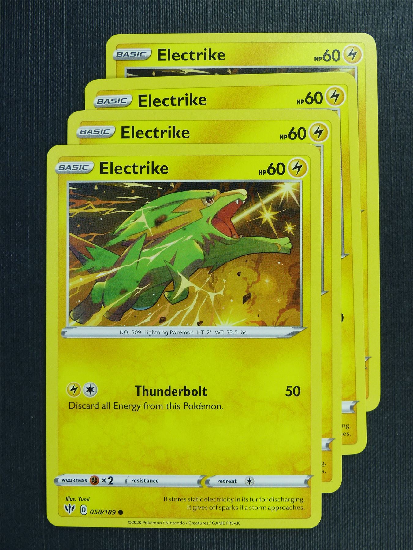 Electrike 058/189 x4 - DAA - Pokemon Card #3F9 Archeron Electrike 058/189 x4 - DAA - Pokemon Card #3F9 Archeron