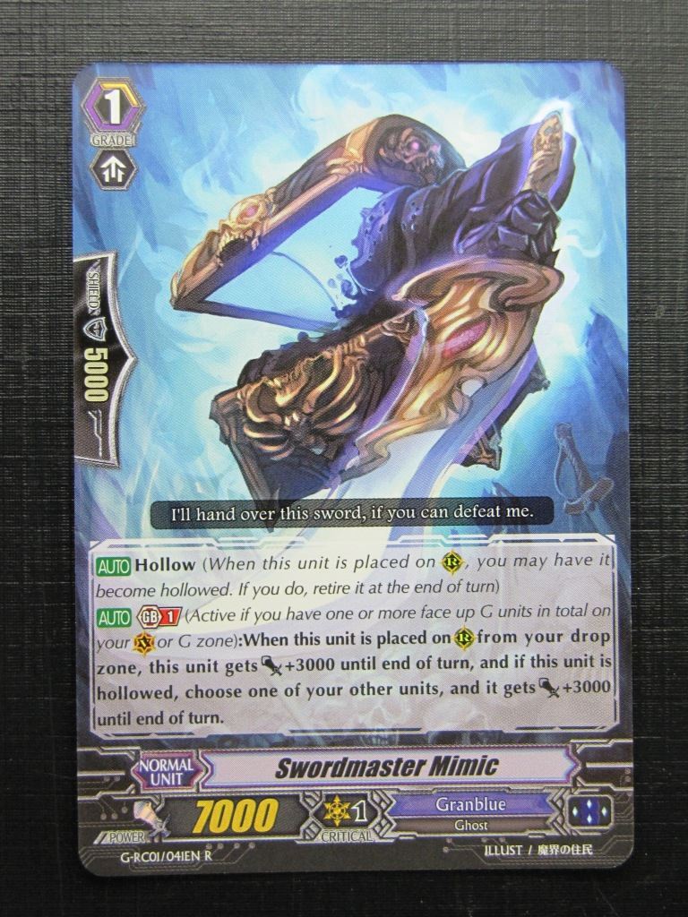 Vanguard Cards: SWORDMASTER MIMIC G-RC01 R # 26E21