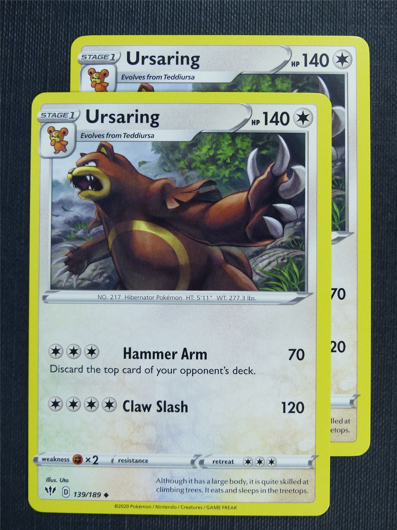 Ursaring 139/189 x2 - DAA - Pokemon Card #3DR Archeron Ursaring 139/189 x2 - DAA - Pokemon Card #3DR Archeron