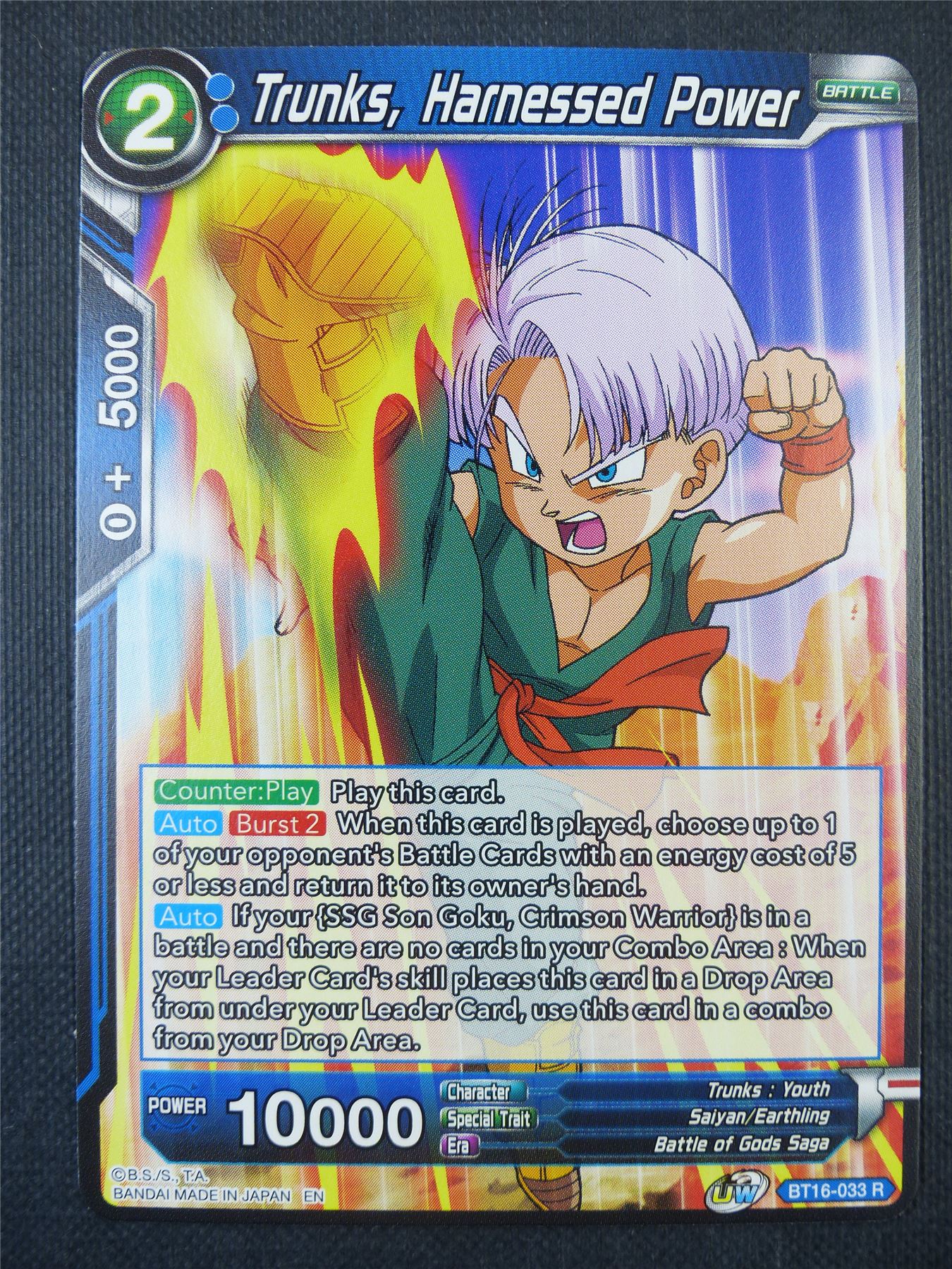 Trunks Harnessed Power R - Dragon Ball Super Card #7VZ