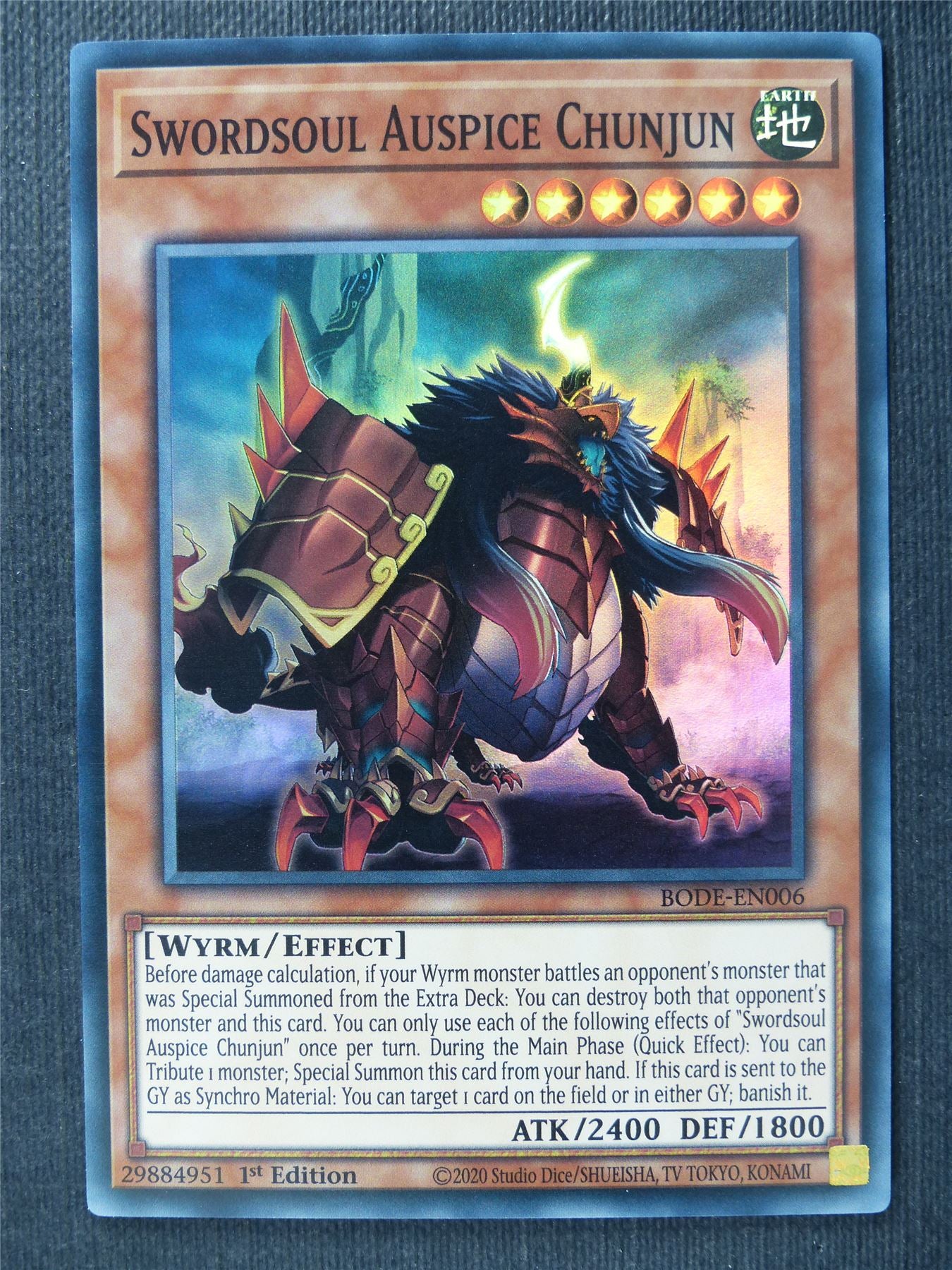 Swordsoul Auspice Chunjun BODE Super Rare - 1st ed - Yugioh Cards #1I1 Archeron Swordsoul Auspice Chunjun BODE Super Rare - 1st ed - Yugioh Cards #1I1 Archeron
