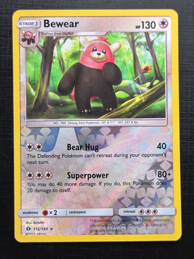 Pokemon Cards: BEWEAR 112/149 REVERSE HOLO # 25A10 Archeron Pokemon Cards: BEWEAR 112/149 REVERSE HOLO # 25A10 Archeron