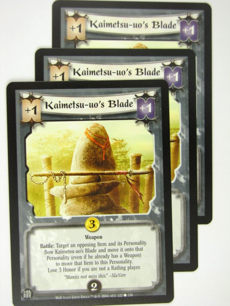 Vintage L5R Cards: KAIMETSU-UO'S BLADE x3 # 17A24