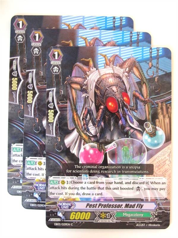 3x Pest Professor Mad Fly - Cardfight!! Vanguard