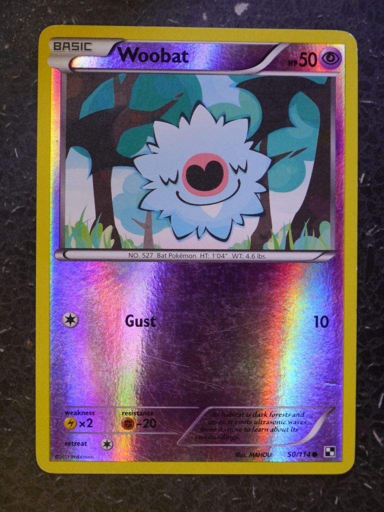 Pokemon Cards: WOOBAT 50/114 REVERSE HOLLOW # 5H2 Archeron Pokemon Cards: WOOBAT 50/114 REVERSE HOLLOW # 5H2 Archeron