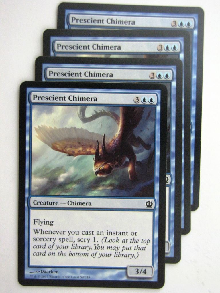 MTG Magic Cards: PRESCIENT CHIMERA x4 Theros playset # 23J72