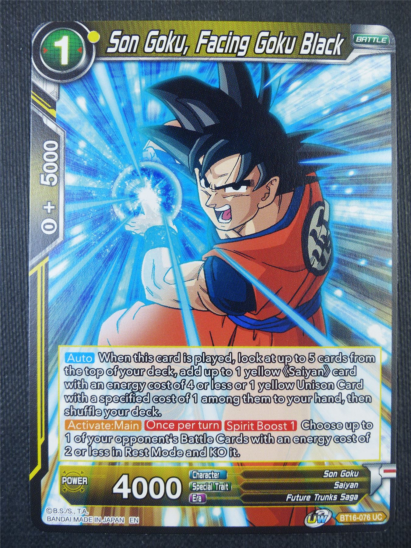 Son Goku Facing Goku Black - Dragon Ball Super Card #7YT