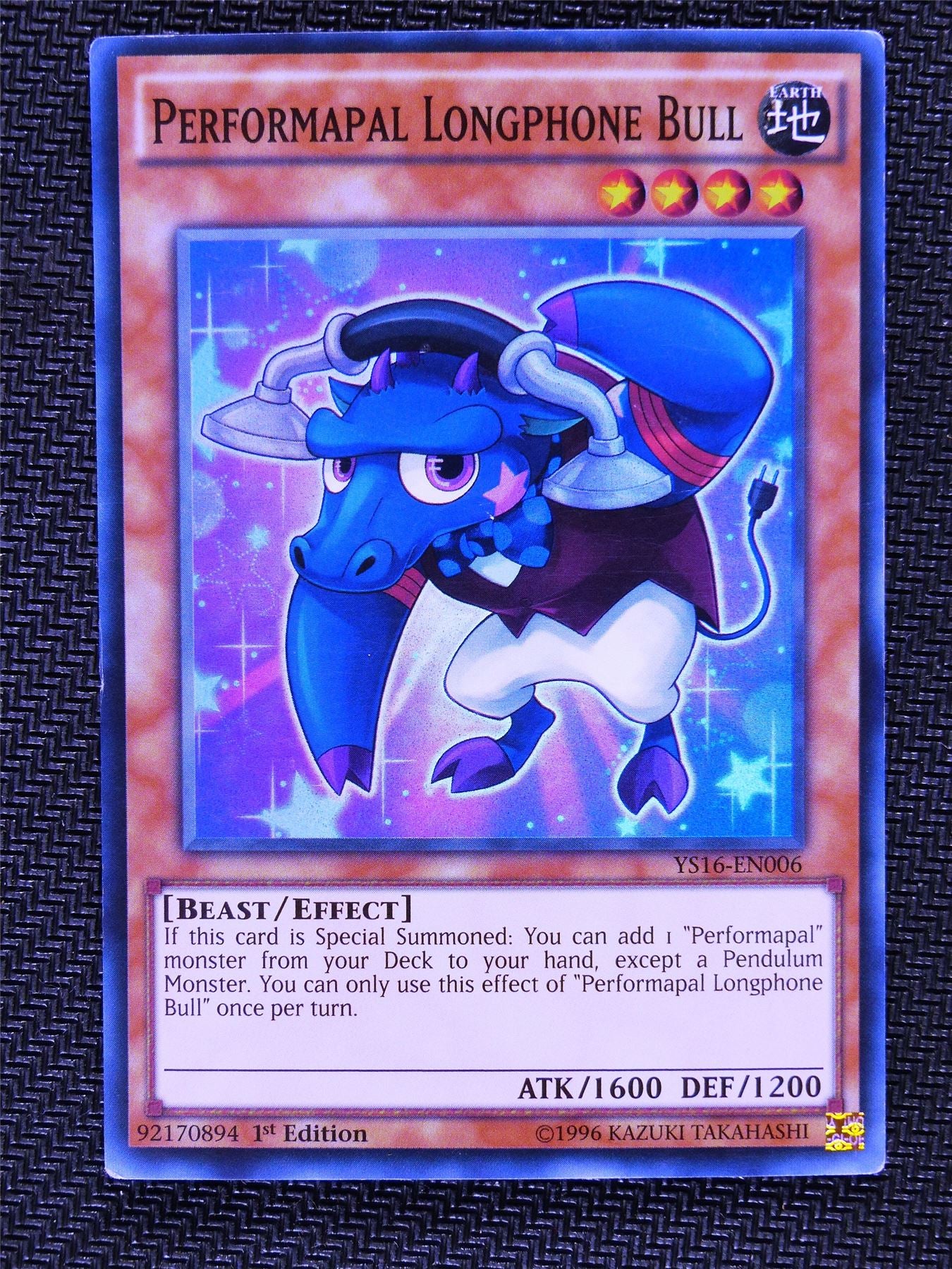 Performapal Longphone Bull - YS16 - Super Rare - Yugioh Card # 1B56