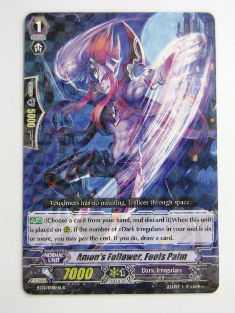 Vanguard Played Cards: AMON'S FOLLOWER, FOOLS PALM BT12 R # 24I84