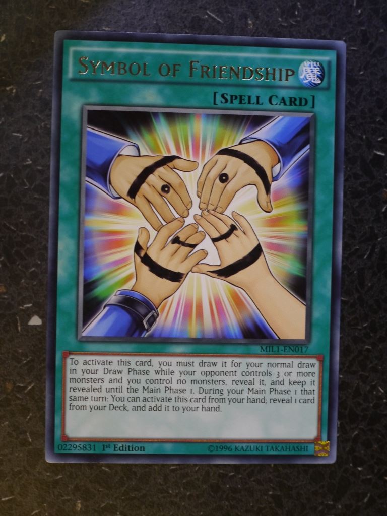 symbol of friendship yugioh card Yugioh Cards: SYMBOL OF FREINDSHIP MIL1 SUPER RARE # 3C70