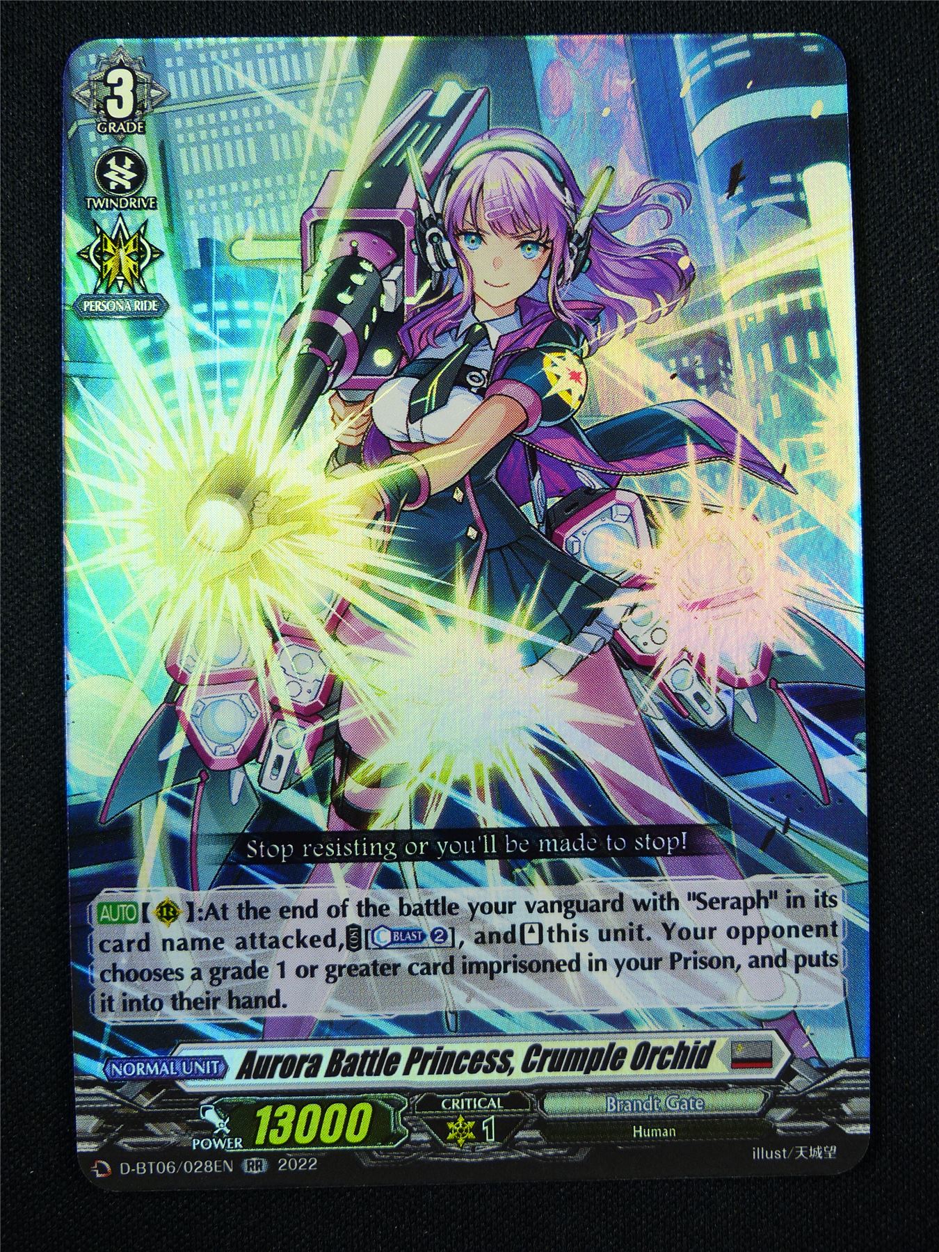 Aurora Battle Princess Crumple Orchid D-BT06 RR - Vanguard Card #2ZL
