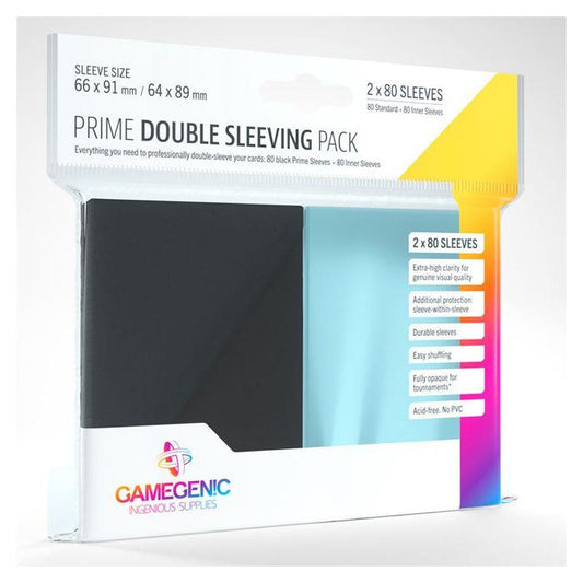 Prime Double Sleeving Pack - 2 x 80ct - Standard Sleeves - Gamegenic