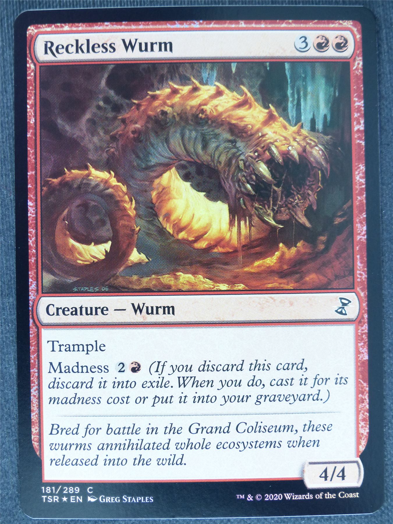 Reckless Wurm Foil - Remastered - Mtg Magic Cards #Q7