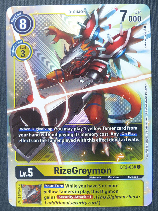 RizeGreymon BT2-038 R Promo - Digimon Cards #2B9