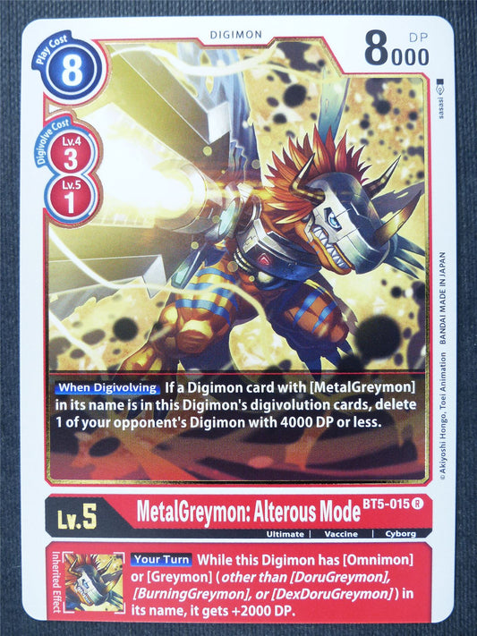 MetalGreymon: Alterous Mode BT5-015 R - Digimon Cards #2BO