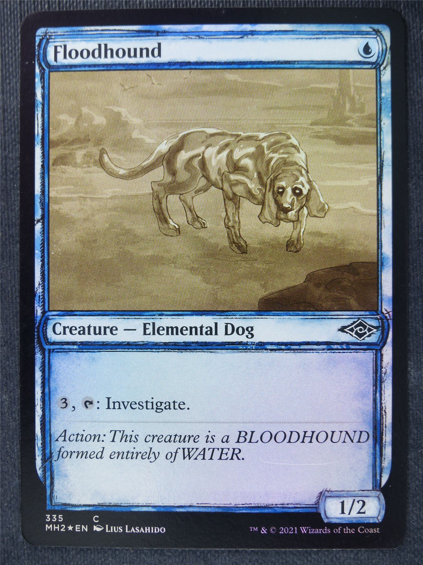 Floodhound sketch Foil - Mtg Magic Cards #1VN