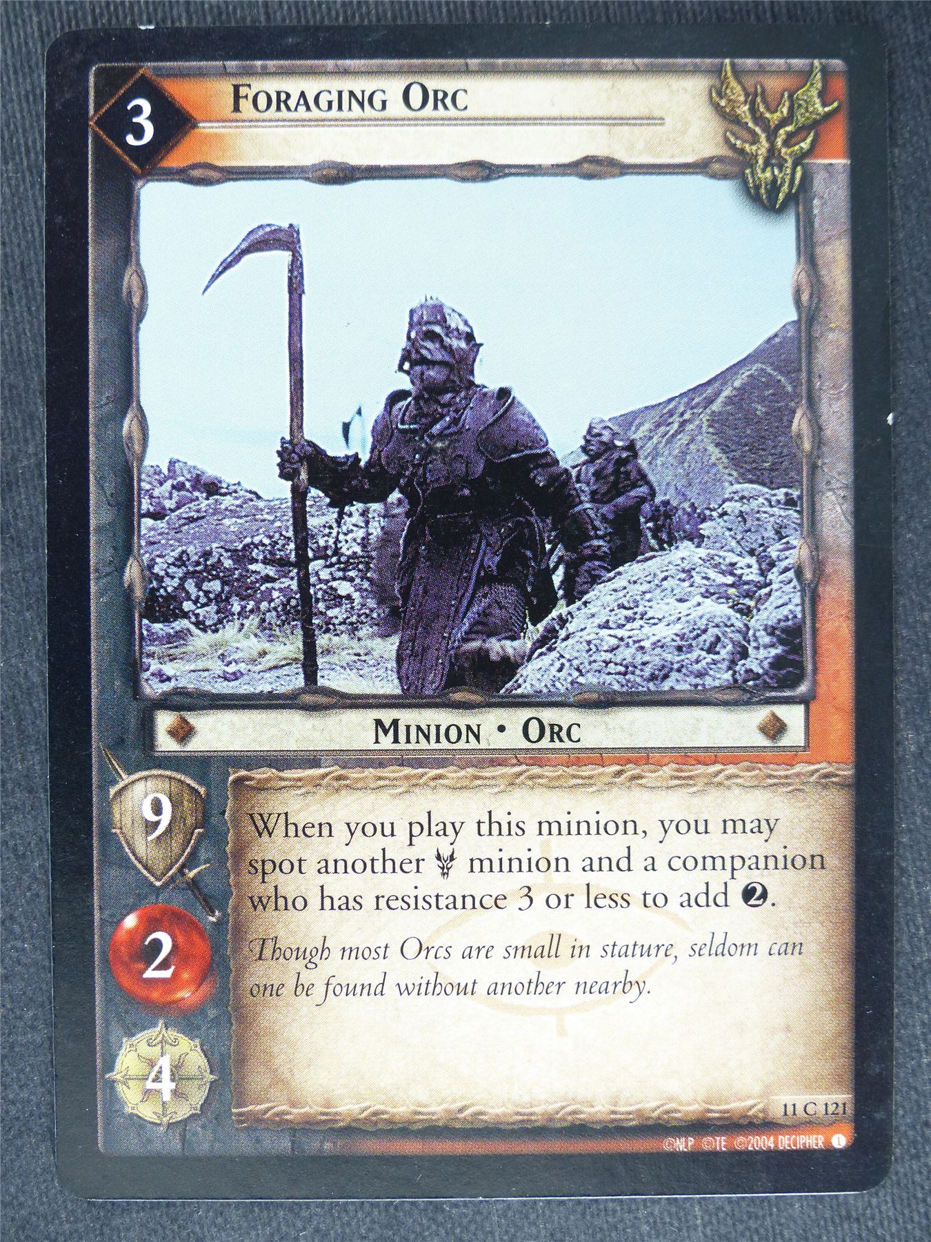 Foraging Orc 11 C 121 - played - LotR Cards #ND