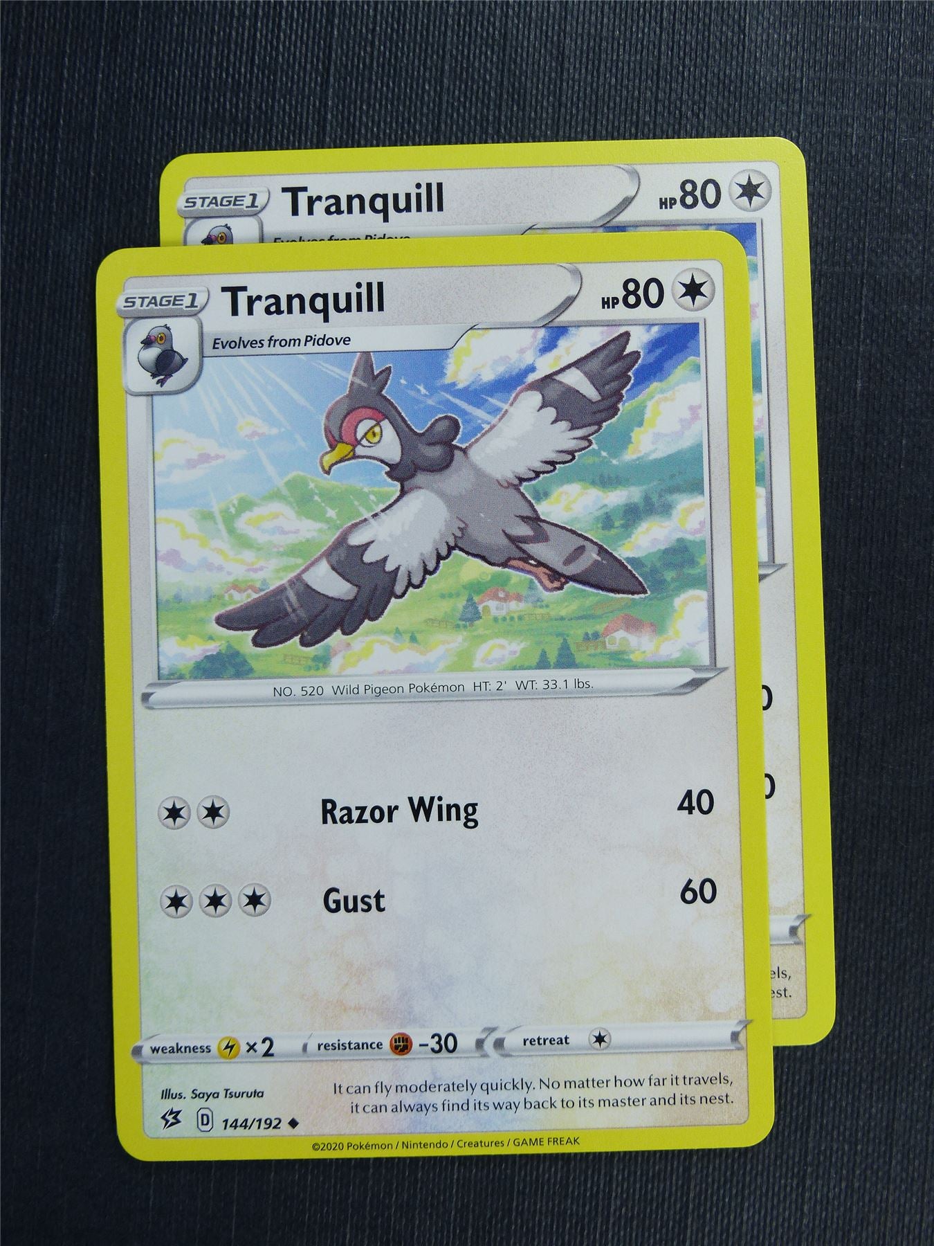 Tranquill 144/192 x2 - RCL - Pokemon Card #3L2