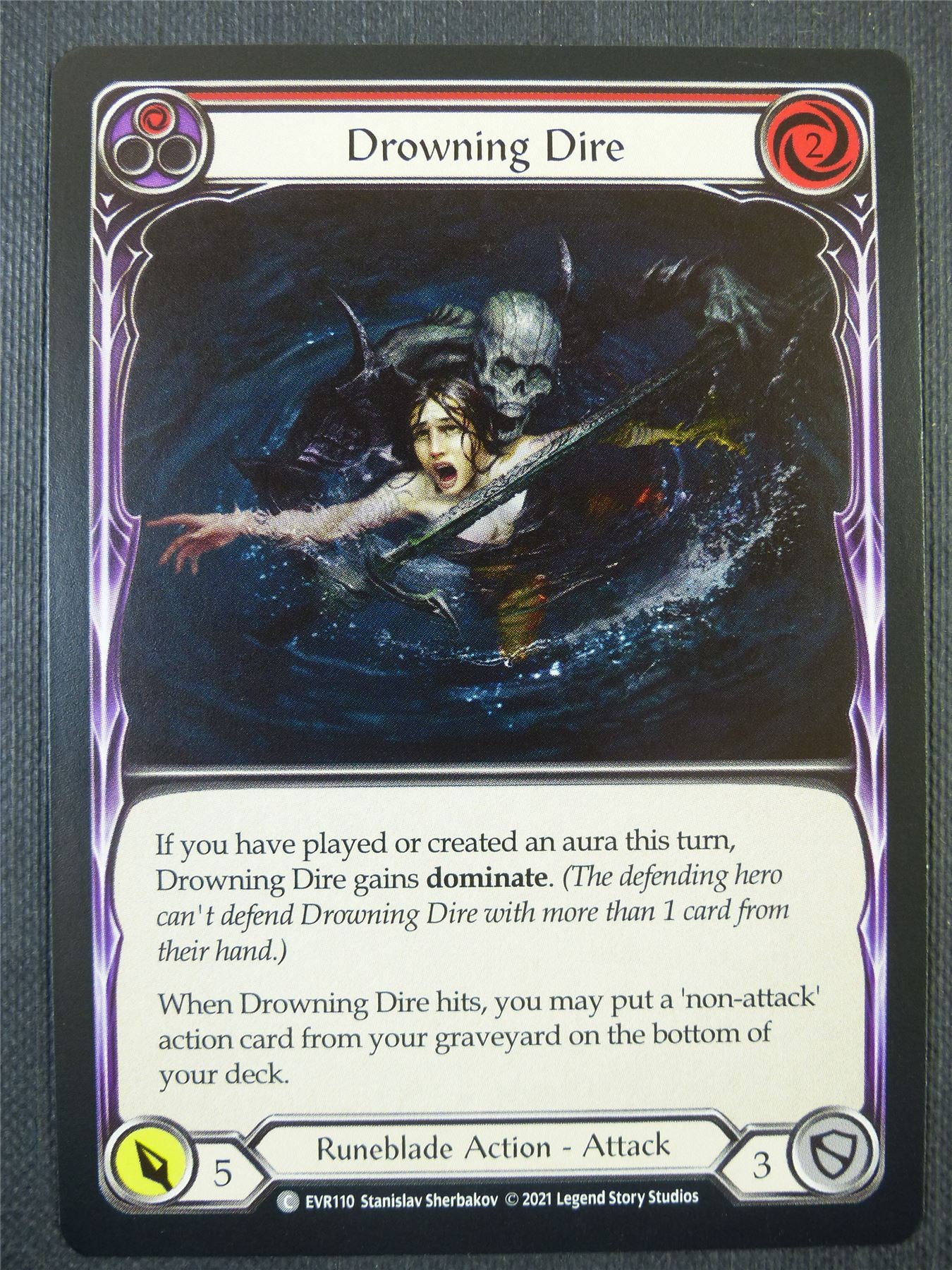 Drowning Dire Red - 1st ed Everfest - Flesh & Blood Card #6DB