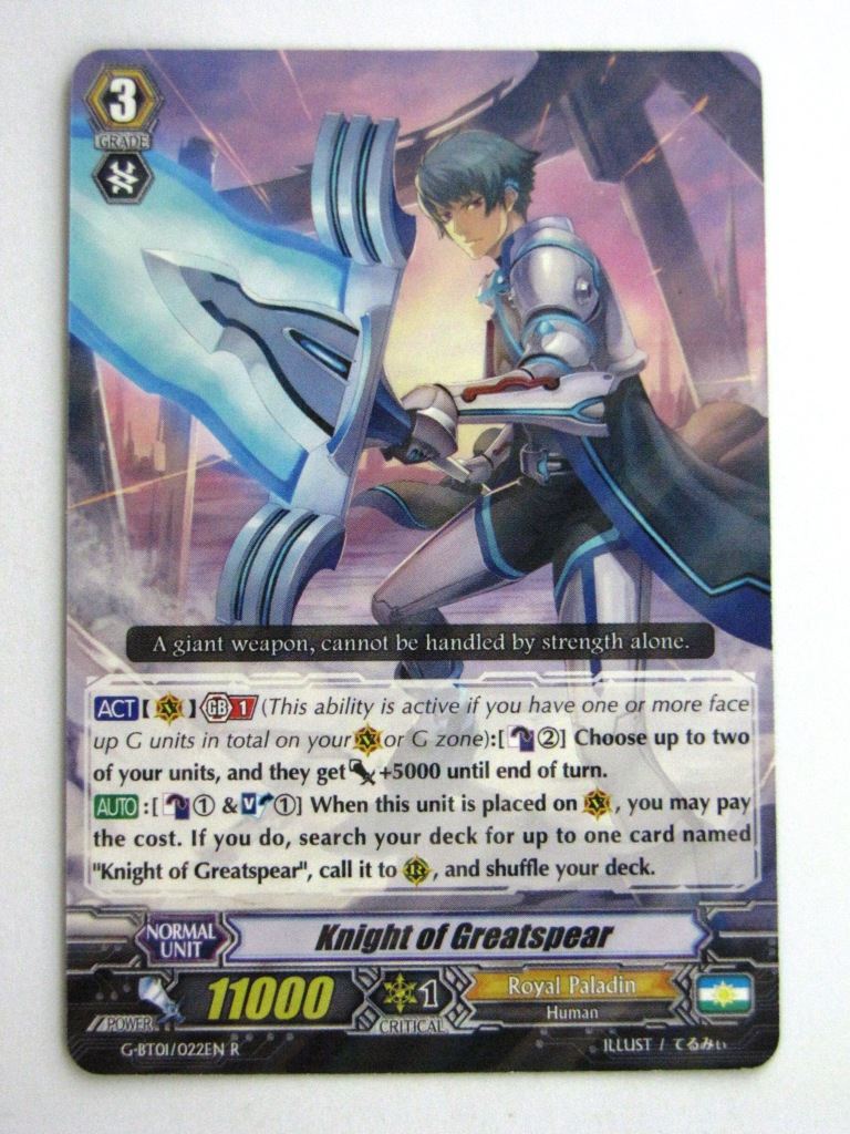 Vanguard Played Cards: KNIGHT OF GREATSPEAR G-BT01 R # 24I99
