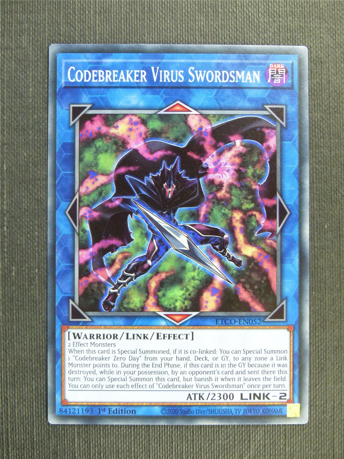 Codebreaker Virus Swordsman - ETCO - 1st ed Yugioh Card Codebreaker Virus Swordsman - ETCO - 1st ed Yugioh Card