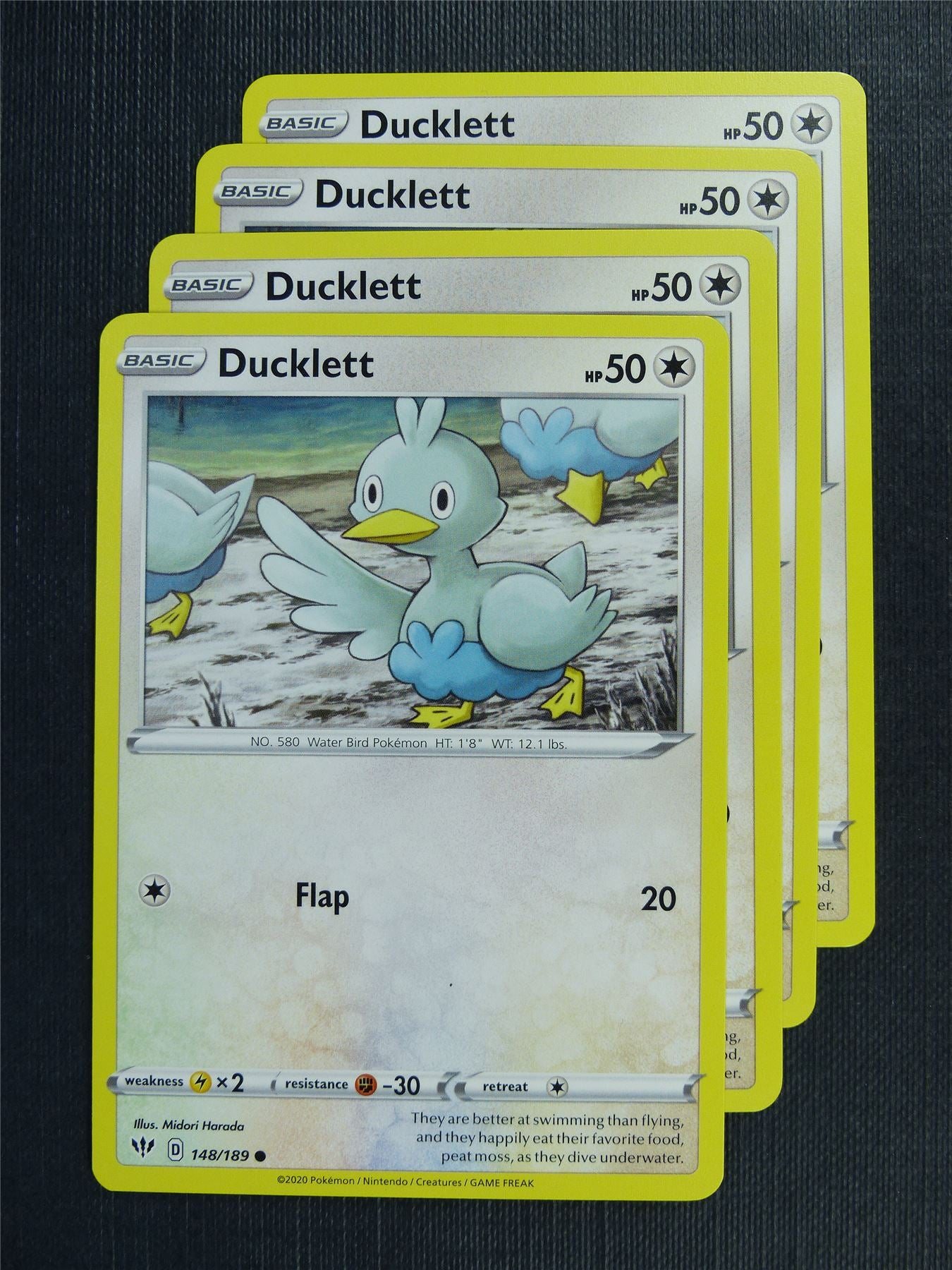 Ducklett 148/189 x4 - DAA - Pokemon Card #3EJ Ducklett 148/189 x4 - DAA - Pokemon Card #3EJ