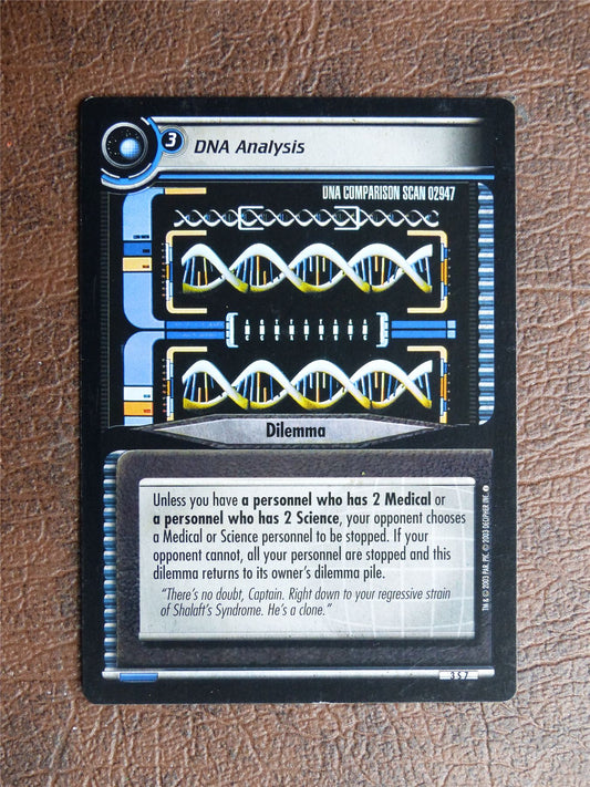 DNA Analysis - Star Trek CCG TCG Card #Z2