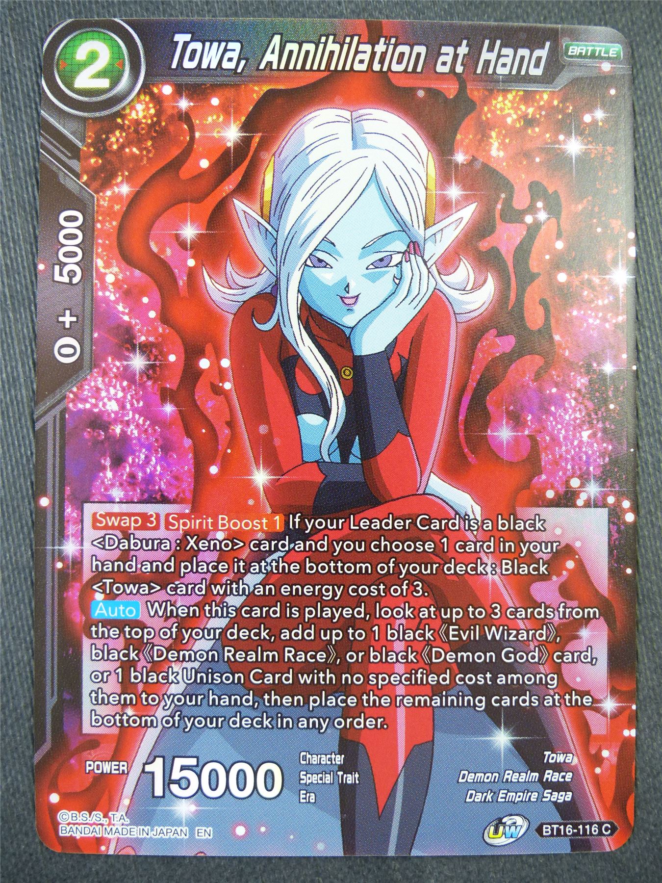 Towa Annihilation at Hand BT16 Foil - Dragon Bal Super Card #8YB