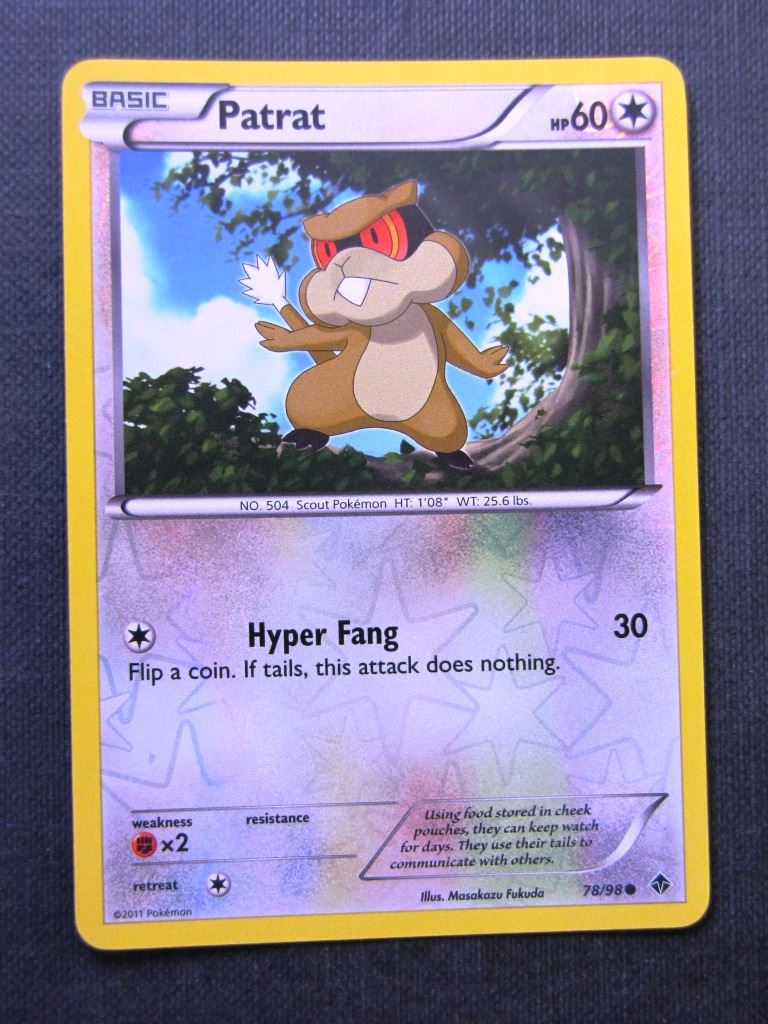 patrat pokemon card Patrat 78/98 Reverse Holo