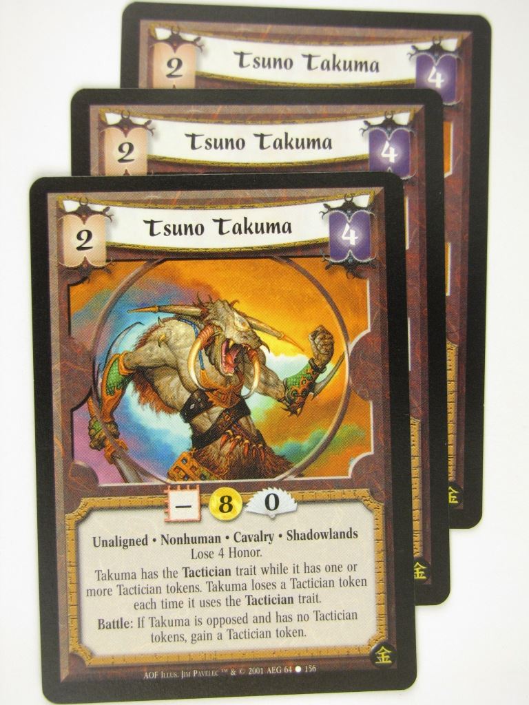Vintage L5R Cards: TSUNO TAKUMA x3 # 16J31