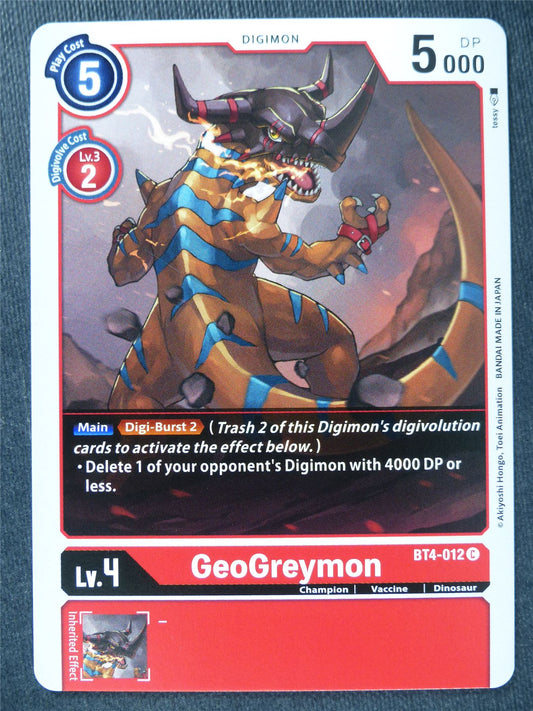 GeoGreymon BT4-012 C - Digimon Cards #10R