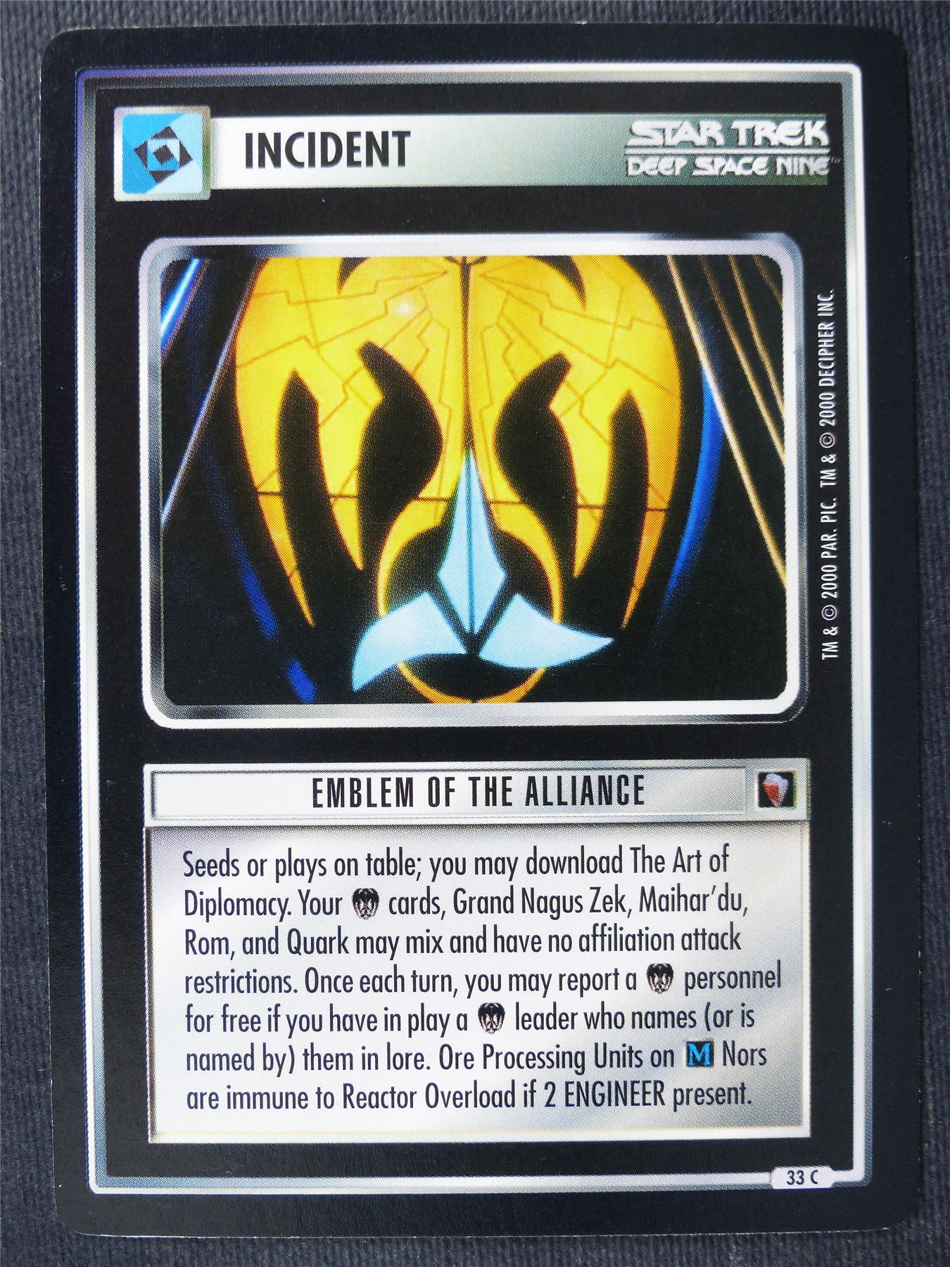 Emblem of the Alliance - DS9 - Star Trek Cards #11I