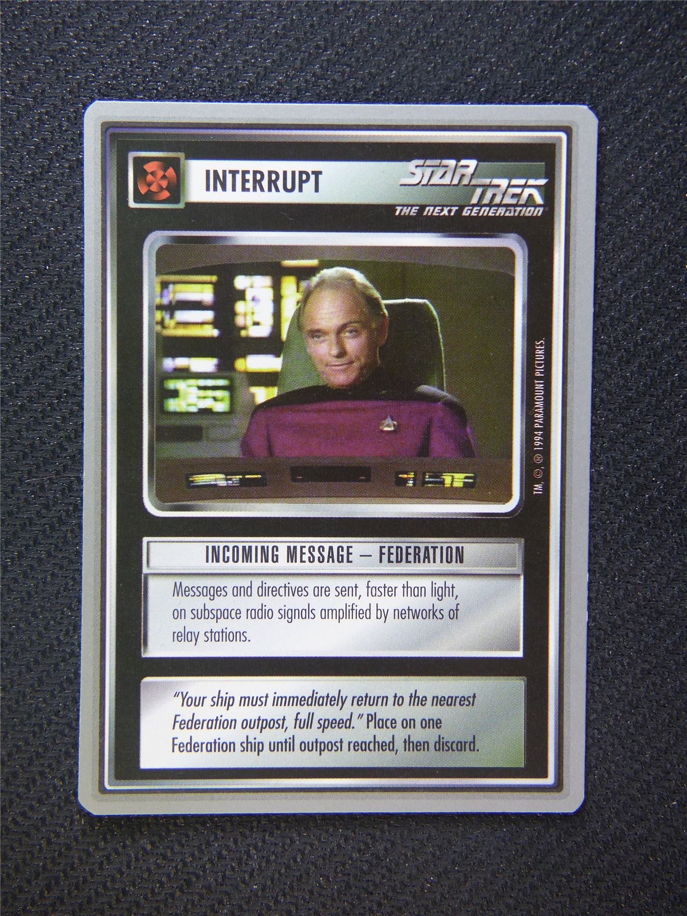 Interrupt Incoming Message Federation - Star Trek Silver Border Card Decipher #2F1