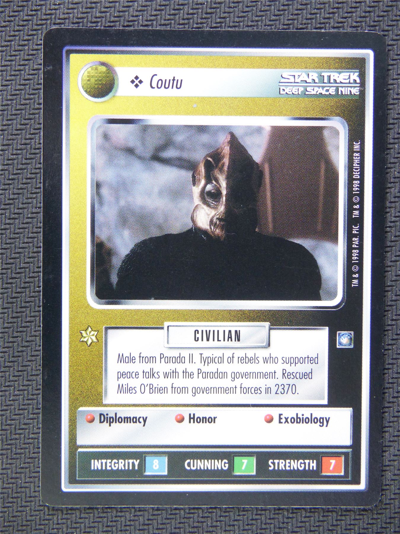Coutu Black Border - Star Trek CCG Deep Space Nine #51N