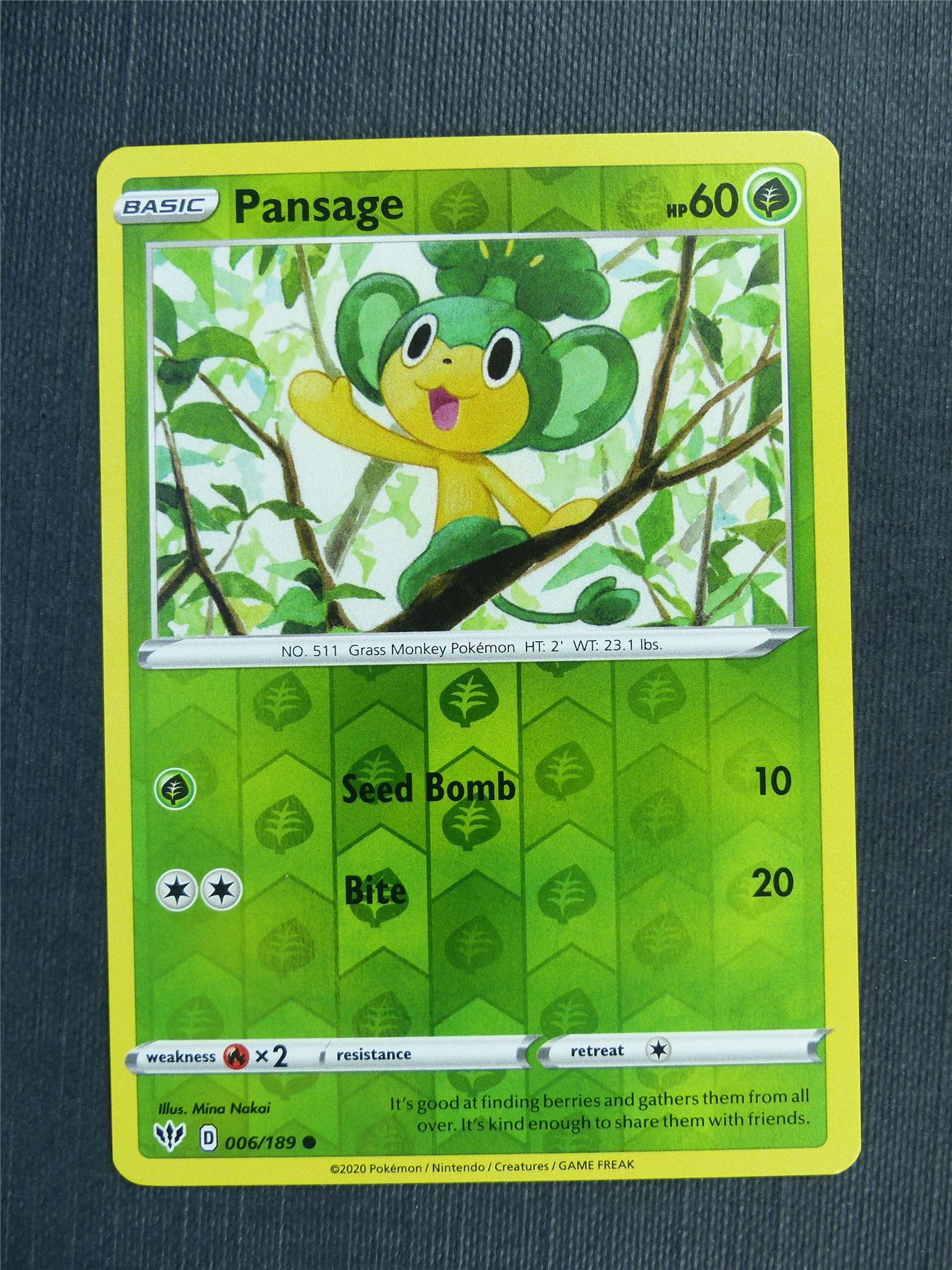 pansage pokemon card Pansage 006/189 - DAA