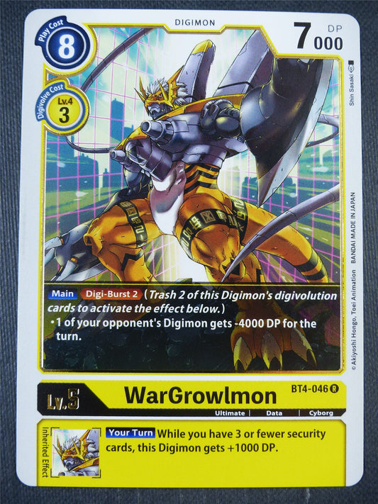 WarGrowlmon BT4-046 R - Digimon Card #8JZ