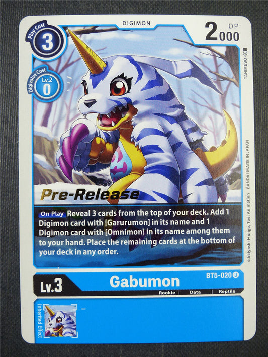 Gabumon BT5-020 U Pre-Release - Digimon Card #6J3