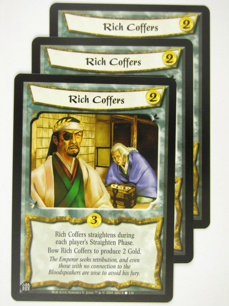 Vintage L5R Cards: RICH COFFERS x3 # 17A13